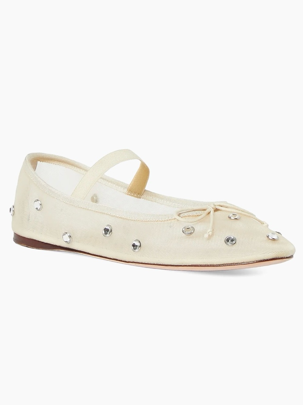 NIB Loeffler Randall Leonie Cream Crystal Ballet Flat. Size 11. Retail $250.